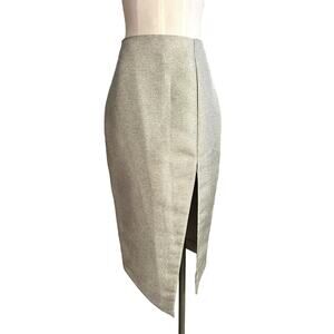 Elliatt Womens Dressy Shiny Metallic Asymmetrical Split Pencil Skirt Size Small